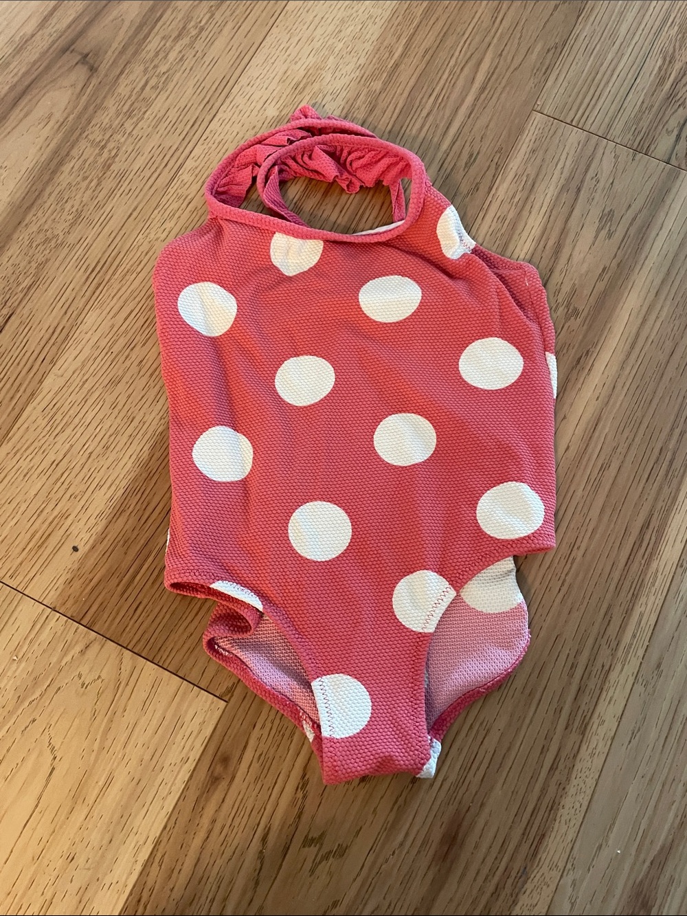 Zara girls polka dot pink and white swimsuit, 4-5T 110 cm